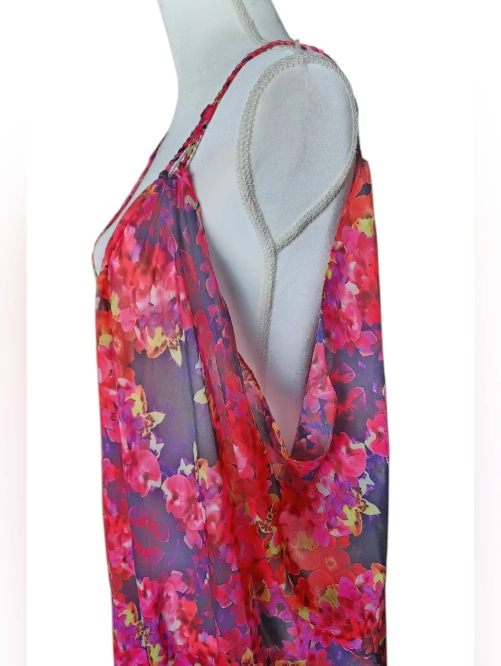 6 Shore Road Floral Pink Purple Orange Swim Coverup Kaftan